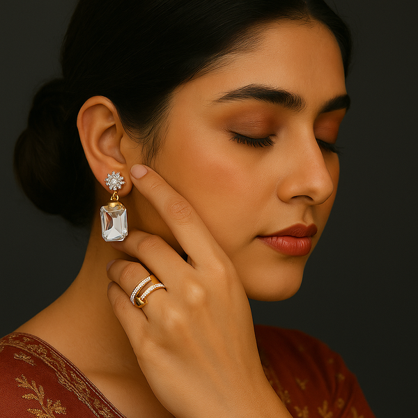 Luxury Gold-Plated Nail Ring – Stylish Jewelry for Pakistani Women