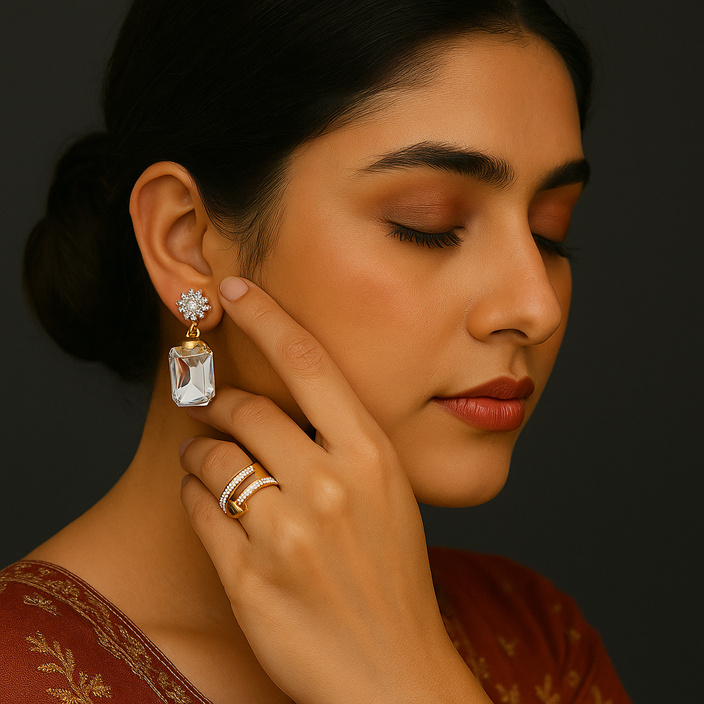 Luxury Gold-Plated Nail Ring – Stylish Jewelry for Pakistani Women